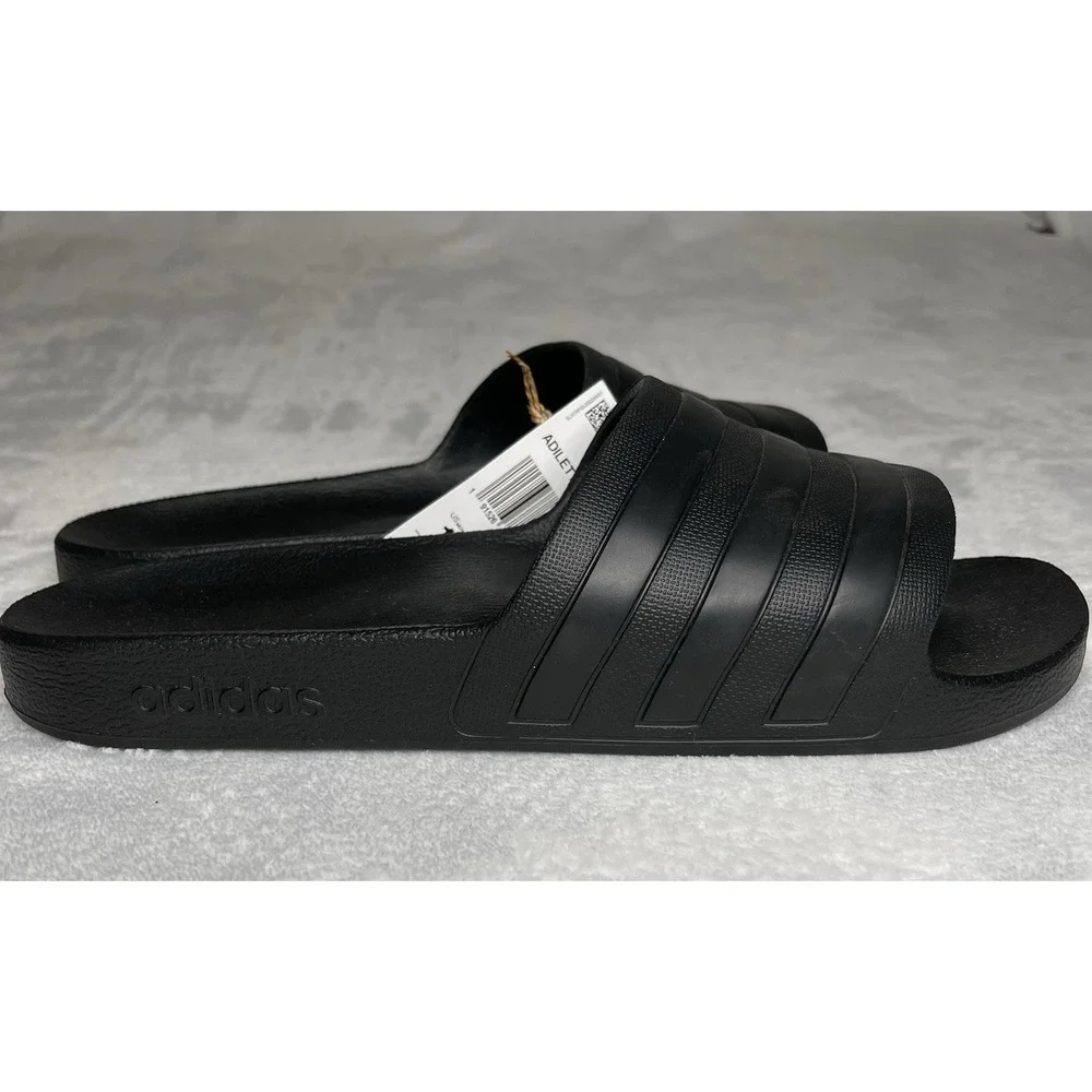 NEW Adidas Adilette Aqua Slides Sandals Men's Size 12 Black F35550